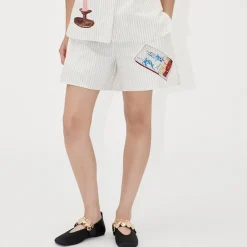 Shorts|Shorts|Ganni Stine Goya Elasticated Waist Organic Cotton-Poplin Shorts - M