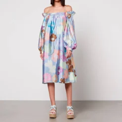 Dresses|Dresses|Stine Goya Floral-Print Satin Dress - XS