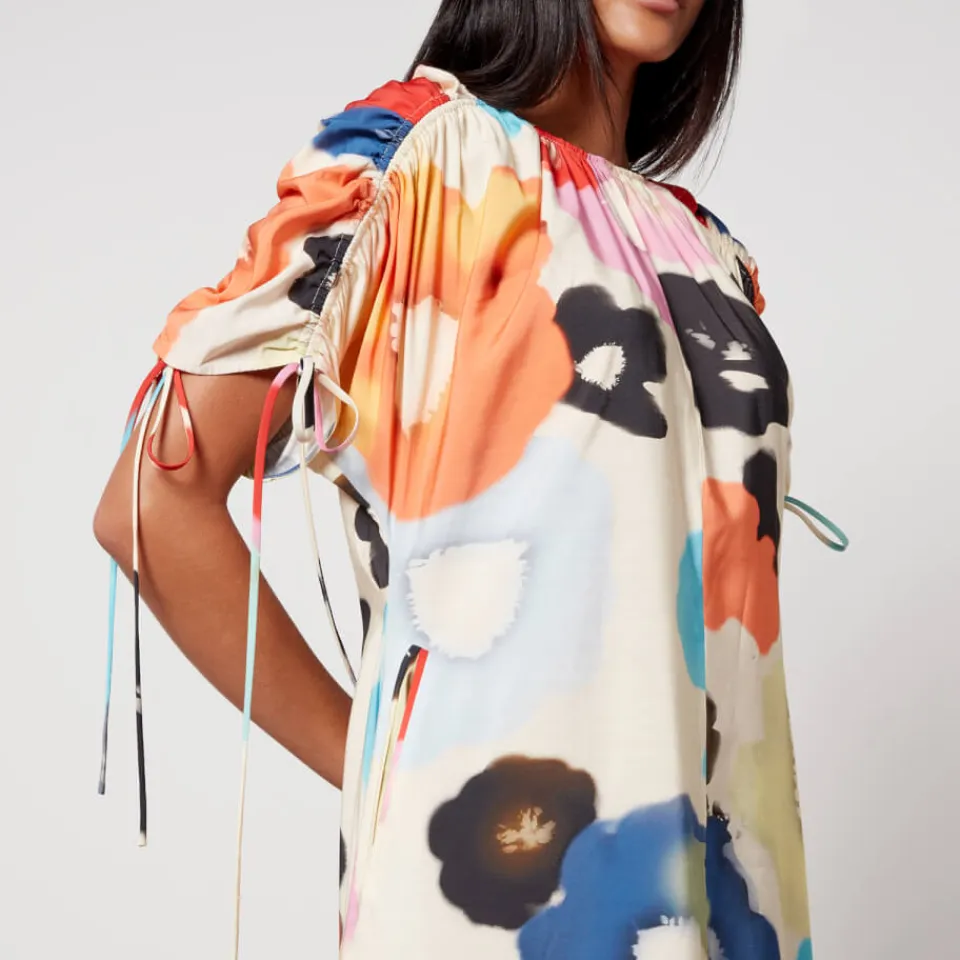 Dresses|Dresses|Cras Stine Goya Funda Floral-Print Satin Midi Dress - XS