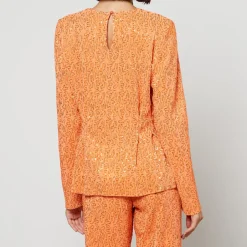 T-Shirts And Tops|Stine Goya Glory Sequined Plissé Mesh Peplum Top - S