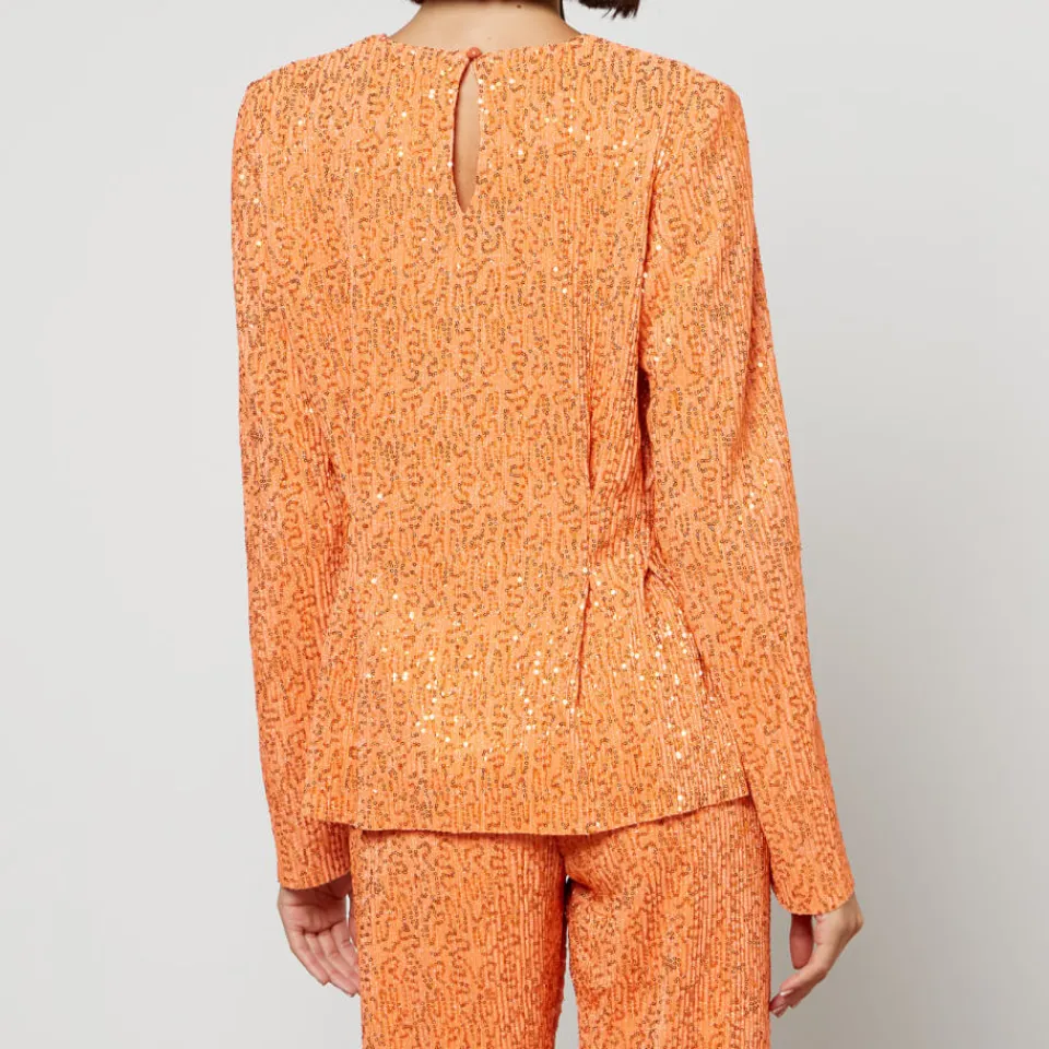 T-Shirts And Tops|Stine Goya Glory Sequined Plissé Mesh Peplum Top - S
