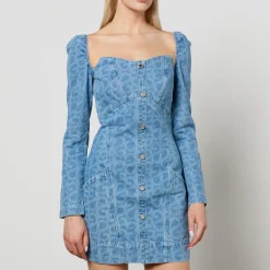 Dresses|Dresses|Good American Stine Goya Kitty Logo Denim Mini Dress - XS