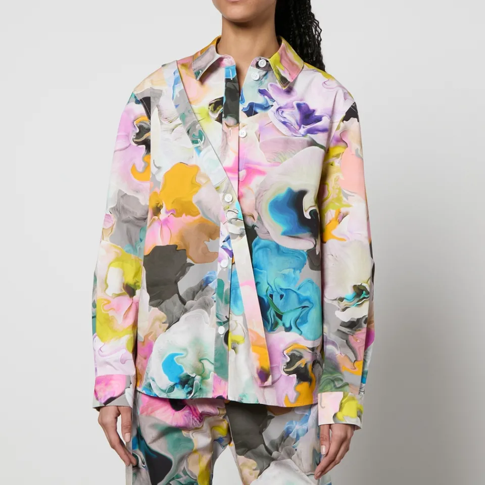 Co-Ord Sets|T-Shirts And Tops|Stine Goya Martina Printed Cotton-Poplin Shirt - XS