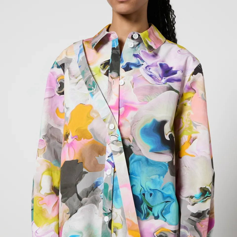 Co-Ord Sets|T-Shirts And Tops|Stine Goya Martina Printed Cotton-Poplin Shirt - XS
