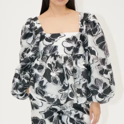 Co-Ord Sets|T-Shirts And Tops|Coach Stine Goya Square Neck Organza Top - XS