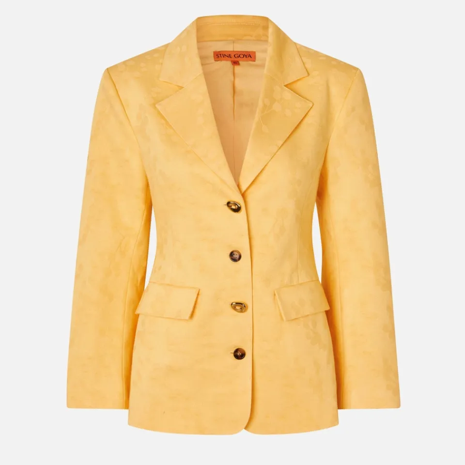 Jackets|Coats|Stine Goya Tailored Floral-Jacquard Satin Jacket - M