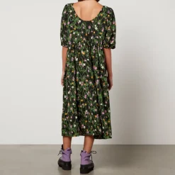 Dresses|Dresses|Dr. Martens Stine Goya Ursi Floral-Print Crepe Midi Dress - XS