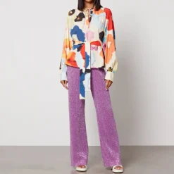 T-Shirts And Tops|Shirts And Blouses|Stine Goya Vianna Floral-Print Satin Blouse - S