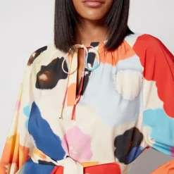 T-Shirts And Tops|Shirts And Blouses|Stine Goya Vianna Floral-Print Satin Blouse - S