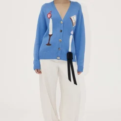 Knitwear|Dresses|Gucci Stine Goya V-Neck Intarsia Knit Cardigan - XS