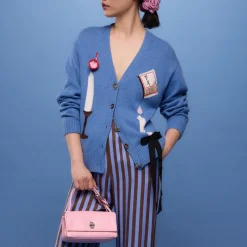 Knitwear|Dresses|Gucci Stine Goya V-Neck Intarsia Knit Cardigan - XS