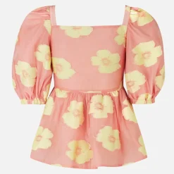 T-Shirts And Tops|Shirts And Blouses|Dr. Martens Stine Goya Women's Irene Top - Freedom Flower Grapefruit - M