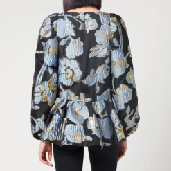 T-Shirts And Tops|Shirts And Blouses|Stine Goya Women's Jenny Organza Top - Flower Foliage Gold - M