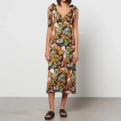 Dresses|Dresses|Stine Goya Women's Naima Midi Dress - Artist Canvas At Night - XL
