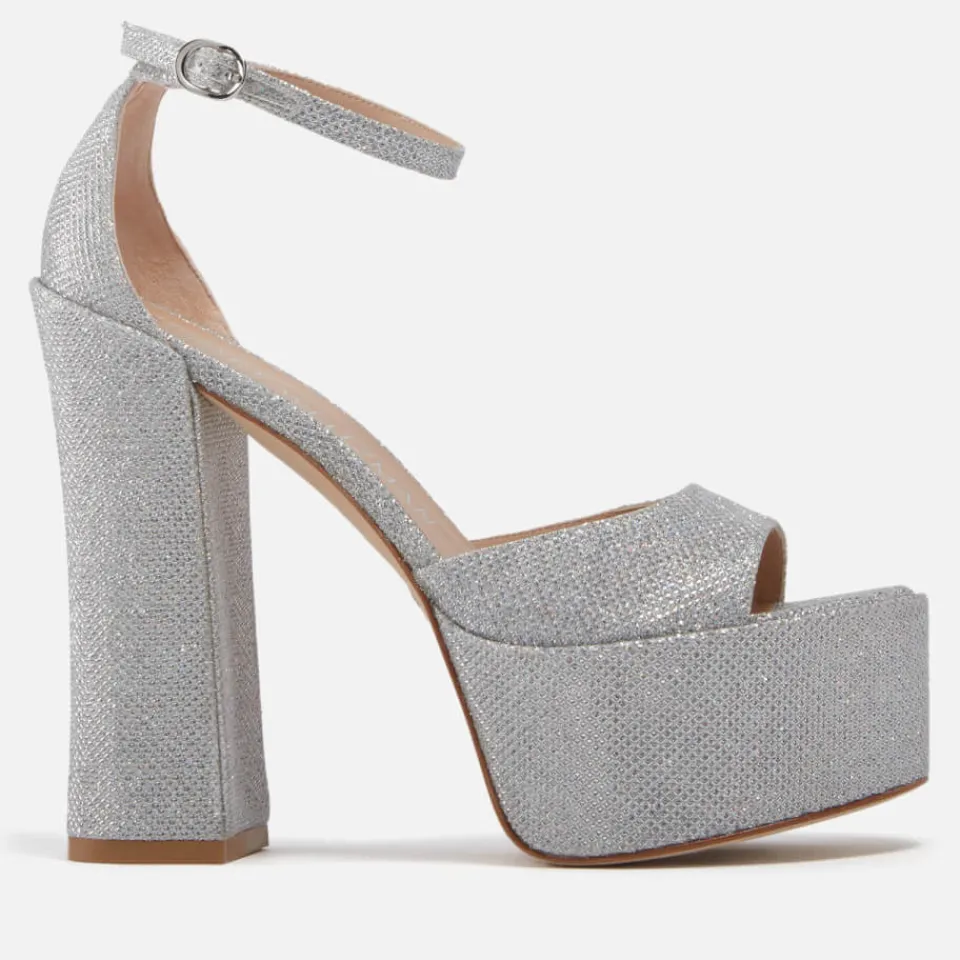 Heels|Sandals & Slides|Dr. Martens Stuart Weitzman Women Sequined Mesh Heeled Platform Sandals - UK 8