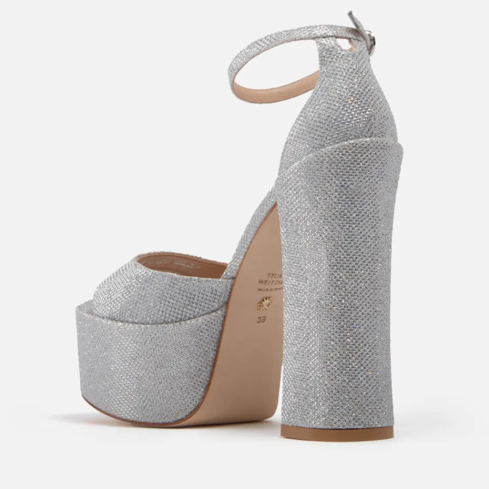Heels|Sandals & Slides|Dr. Martens Stuart Weitzman Women Sequined Mesh Heeled Platform Sandals - UK 8