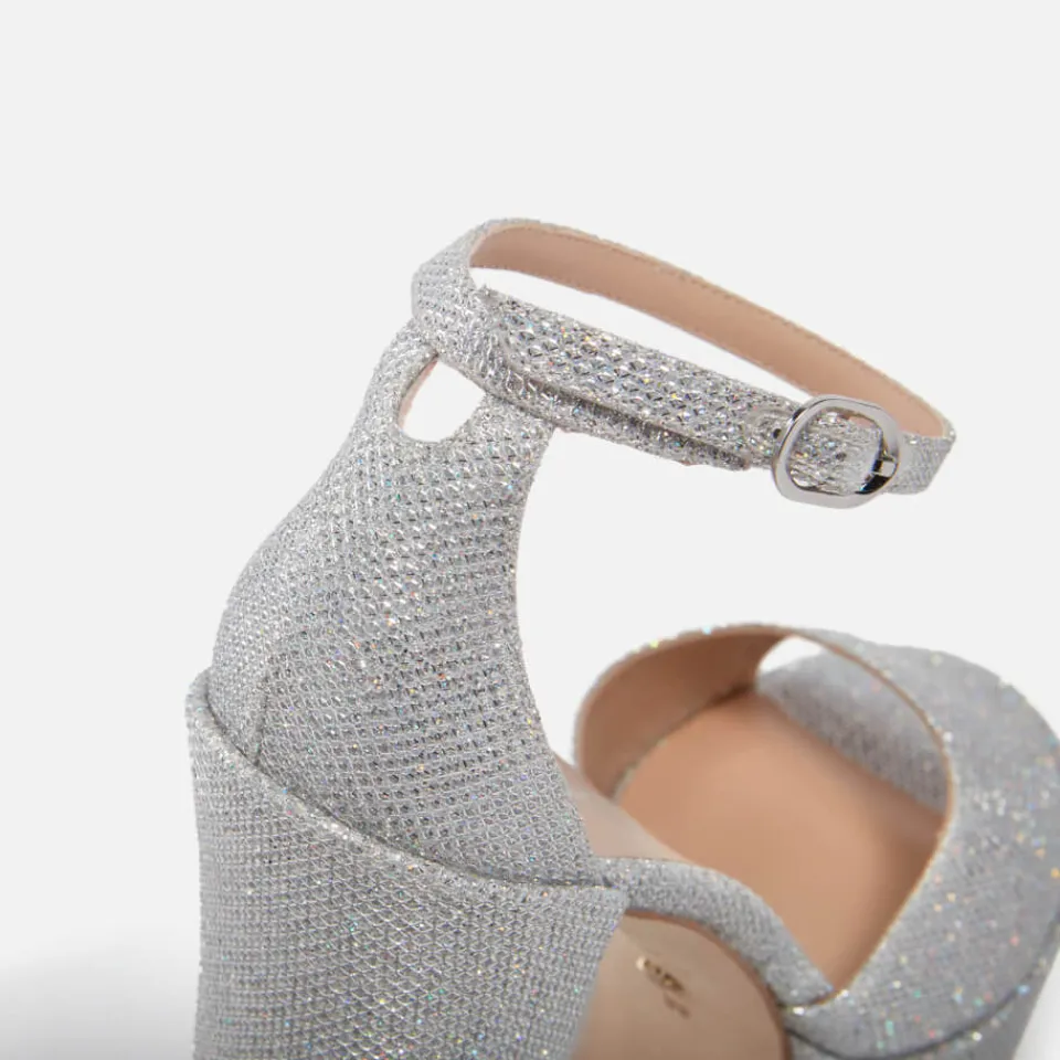 Heels|Sandals & Slides|Dr. Martens Stuart Weitzman Women Sequined Mesh Heeled Platform Sandals - UK 8