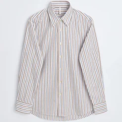 Shirts|Shirts|Sunflower Base Striped Cotton-Poplin Shirt - M