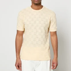 T-Shirts|T-Shirts|Dr. Martens Sunflower Gym Checked Linen-Blend Jacquard T-Shirt - XXL