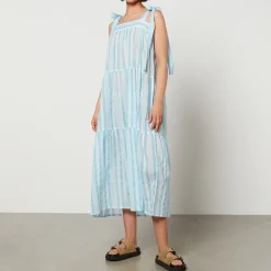 Dresses|Dresses|Stine Goya SZ Blockprints Winslow Striped Cotton-Gauze Midi Dress - L