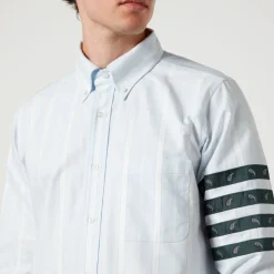 Shirts|Shirts|Dr. Martens Thom Browne 4-Bar Paisley and Striped Silk Shirt - 4/XL