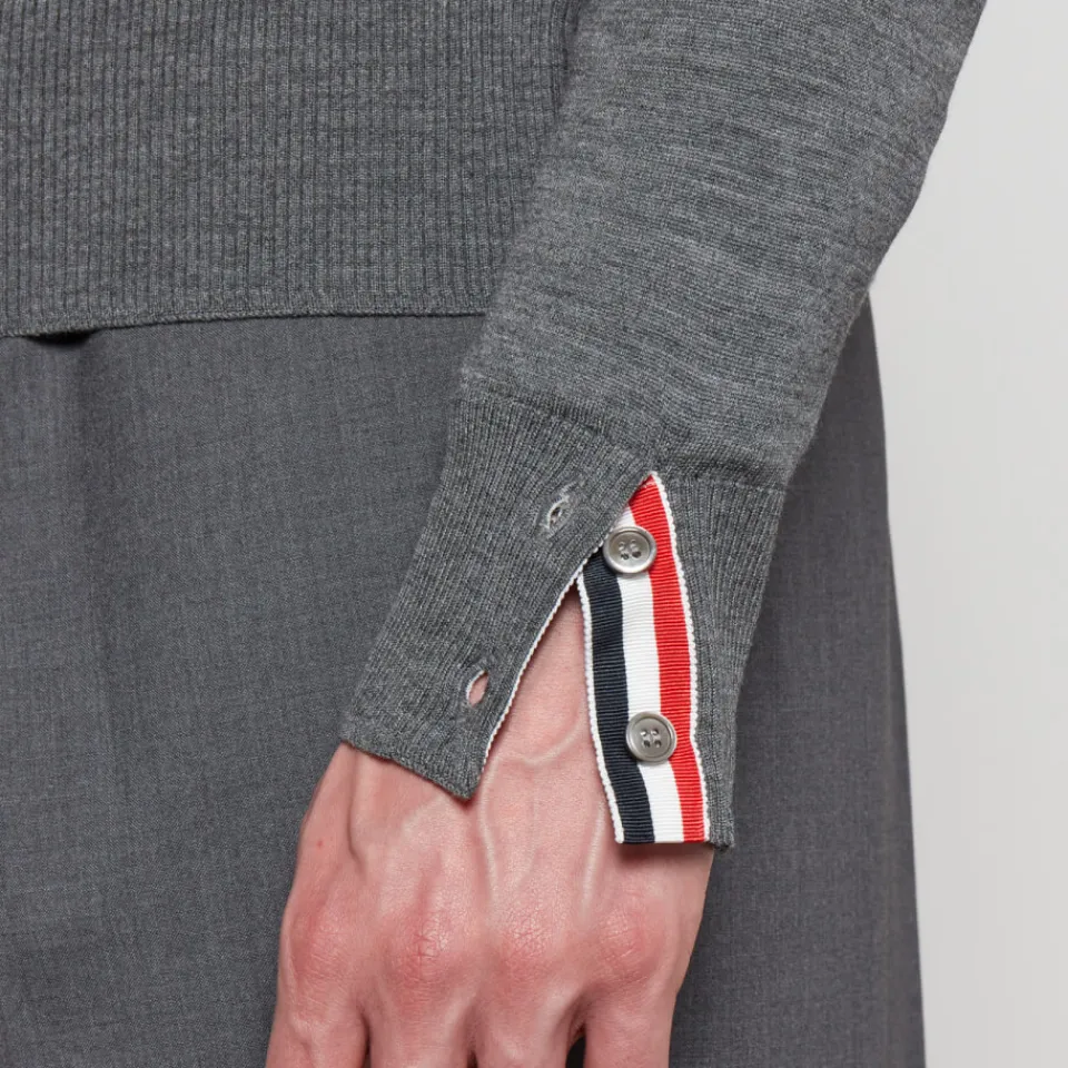 Knitwear|Maison Kitsuné Thom Browne Crewneck Wool Jumper - 1/S