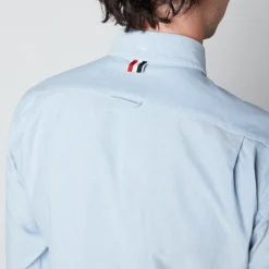 Shirts|Shirts|Thom Browne Men's Tricolour Placket Classic Fit Shirt - Light Blue - 1/S