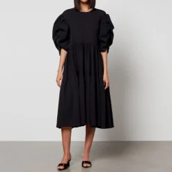 Dresses|Dresses|Toit Volant Ottille Puckered Cotton Midi Dress - XS/S