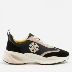 Trainers|Stuart Weitzman Tory Burch Good Luck Nylon and Suede Running-Style Trainers - UK 3