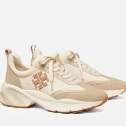 Trainers|Tory Burch Good Luck Suede-Trimmed Nylon Running-Style Trainers - UK 4
