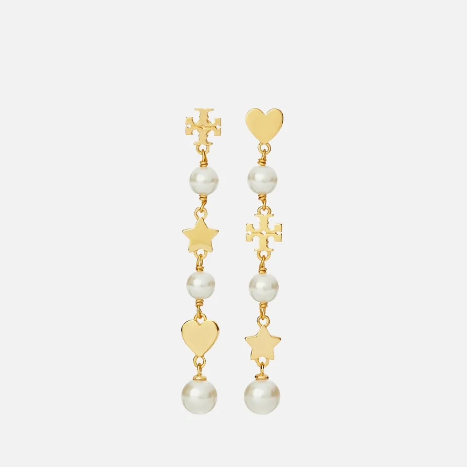Jewellery|Dr. Martens Tory Burch Kira Linear Pearl Gold-Tone Earrings