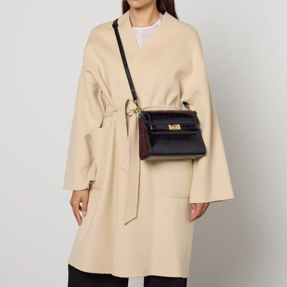 Bags|Dr. Martens Tory Burch Lee Radziwill Croc Embossed Leather Shoulder Bag
