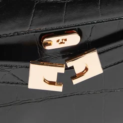 Bags|Dr. Martens Tory Burch Lee Radziwill Croc Embossed Leather Shoulder Bag