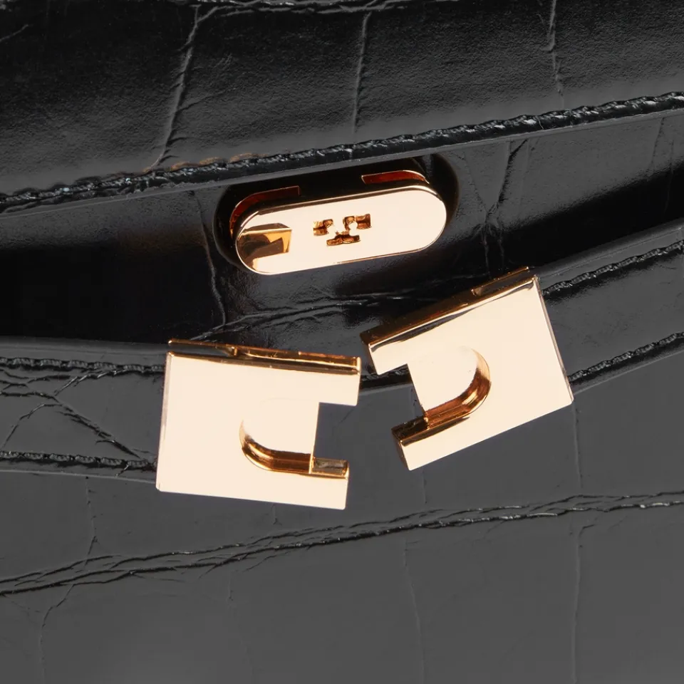 Bags|Dr. Martens Tory Burch Lee Radziwill Croc Embossed Leather Shoulder Bag
