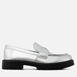 Loafers|Flats|Dr. Martens Tory Burch Women's Classic Leather Lug Loafers - Argento - UK 7