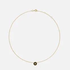 Jewellery|Dr. Martens Tory Burch Women's Kira Enamel Pendant Necklace - Tory Gold / Black - OS