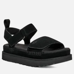 Sandals & Slides|Sandals|UGG Women's Goldenstar Suede Flatform Sandals - UK 3