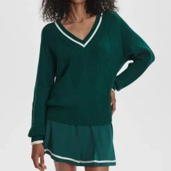 Sportswear|Loungewear|Varley Ray Diamond V-Neck Cotton-Knit Jumper - XS