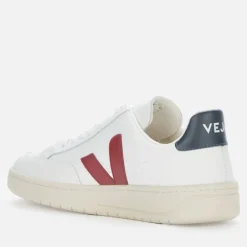 Trainers|Dr. Martens Veja Men's V-12 Leather Trainers - Extra White/Marsala/Nautico - UK 7