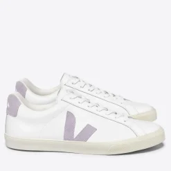 Trainers|Veja Women's Esplar Logo-Appliquéd Leather and Suede Trainers - UK 3