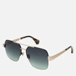 Sunglasses|Sunglasses|Dr. Martens Vivienne Westwood Cowboy Aviator Gold-Tone Sunglasses
