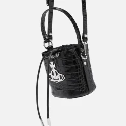 Bags|Dr. Martens Vivienne Westwood Daisy Drawstring Croc-Effect Leather Bag
