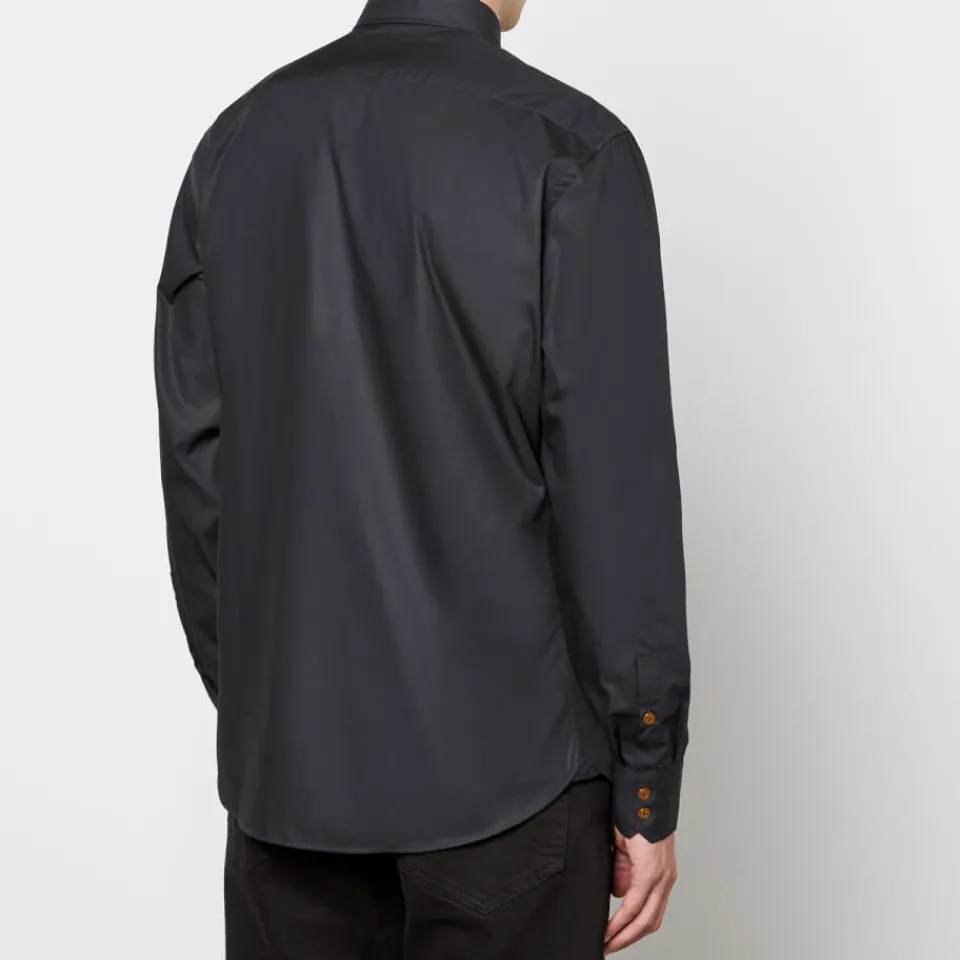 Shirts|Shirts|Vivienne Westwood Ghost Logo-Embroidered Cotton-Poplin Shirt - IT 46/S