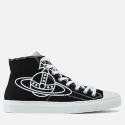 Trainers|Vivienne Westwood Men's Plimsoll Canvas Hi-Top Trainers - Black - UK 8