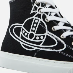 Trainers|Vivienne Westwood Men's Plimsoll Canvas Hi-Top Trainers - Black - UK 8