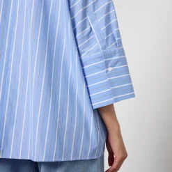T-Shirts And Tops|Shirts And Blouses|Dr. Martens Weekend Max Mara Hudson Striped Cotton-Poplin Shirt - UK 6